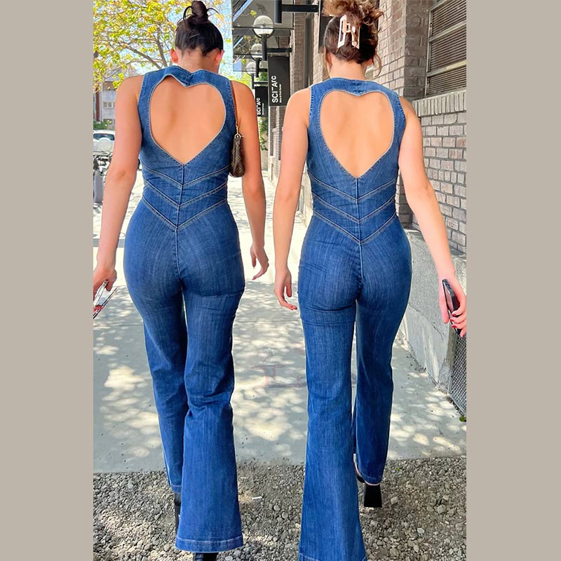 Lyra - Bodycon Ryggløs Hjerte Jumpsuit