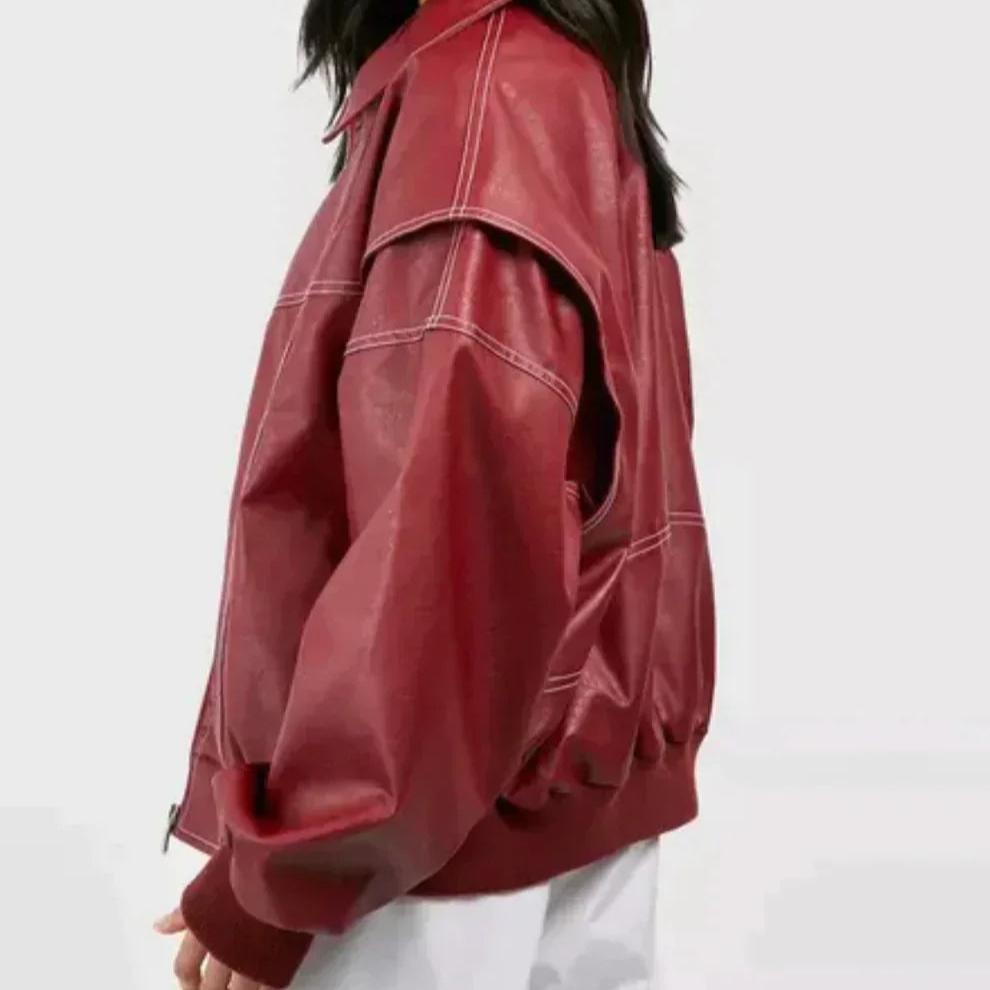 Chloe - Langermet oversized jakke med glidelås