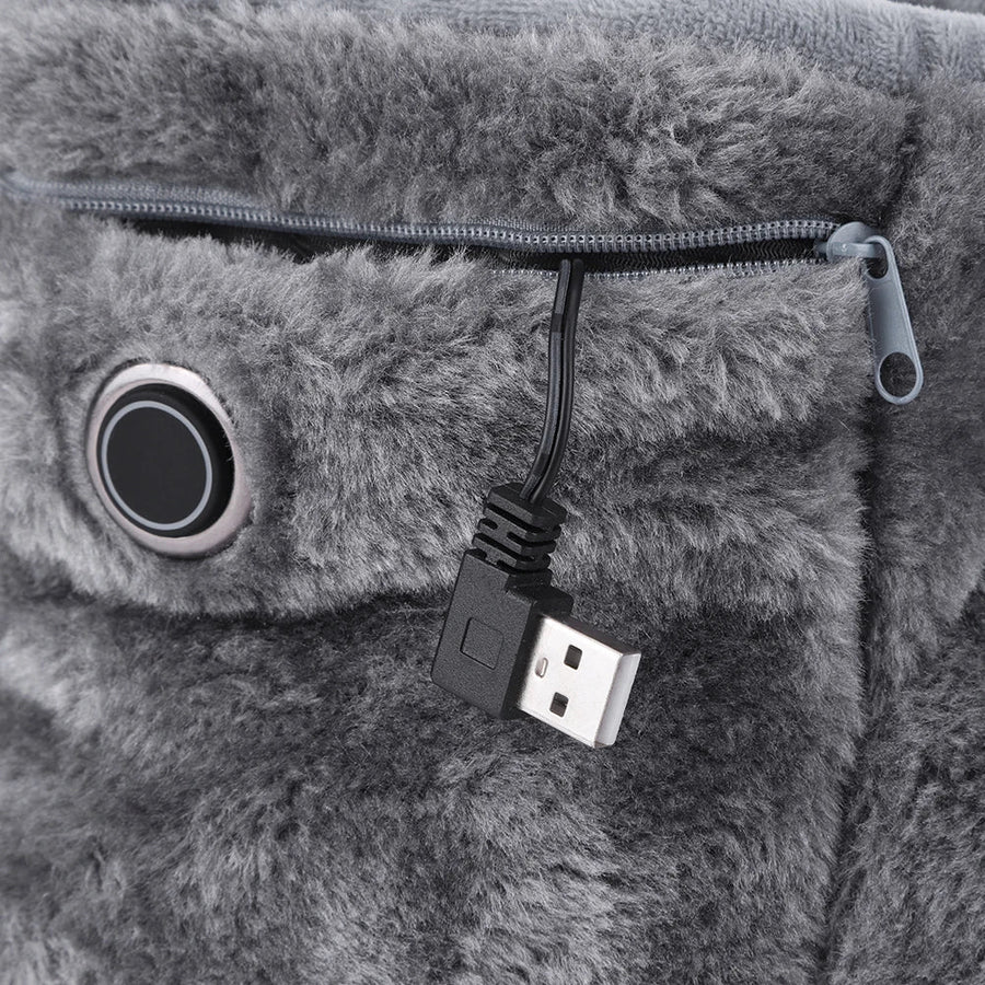 Clara - Varmende USB Ankelstøvler med Dobbelt Glidelås for Maksimal Komfort