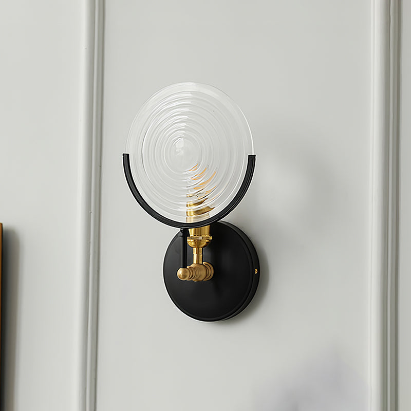 LumiForge – Metall og Glass Vegglampe med Sylindrisk Form