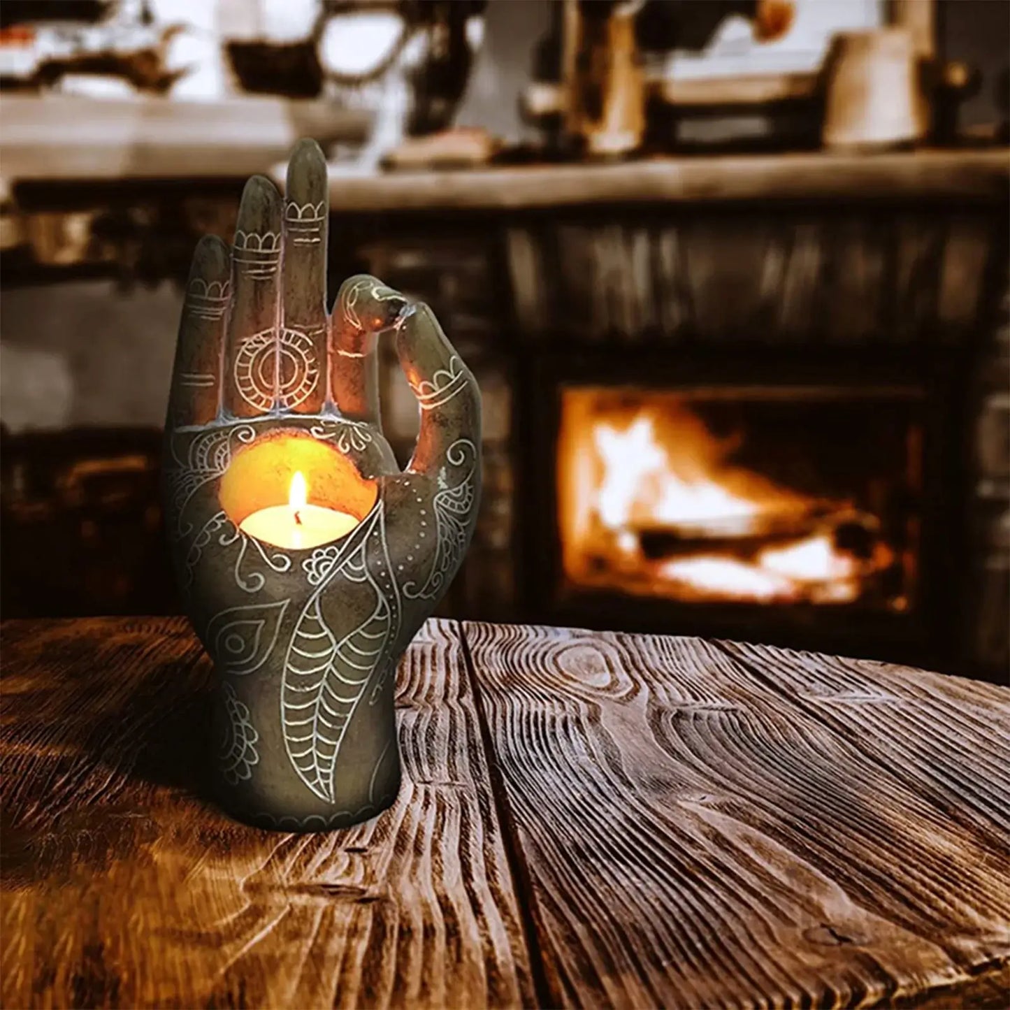 ZenAura - Buddha håndlysestake for fredfull atmosfære og harmoni