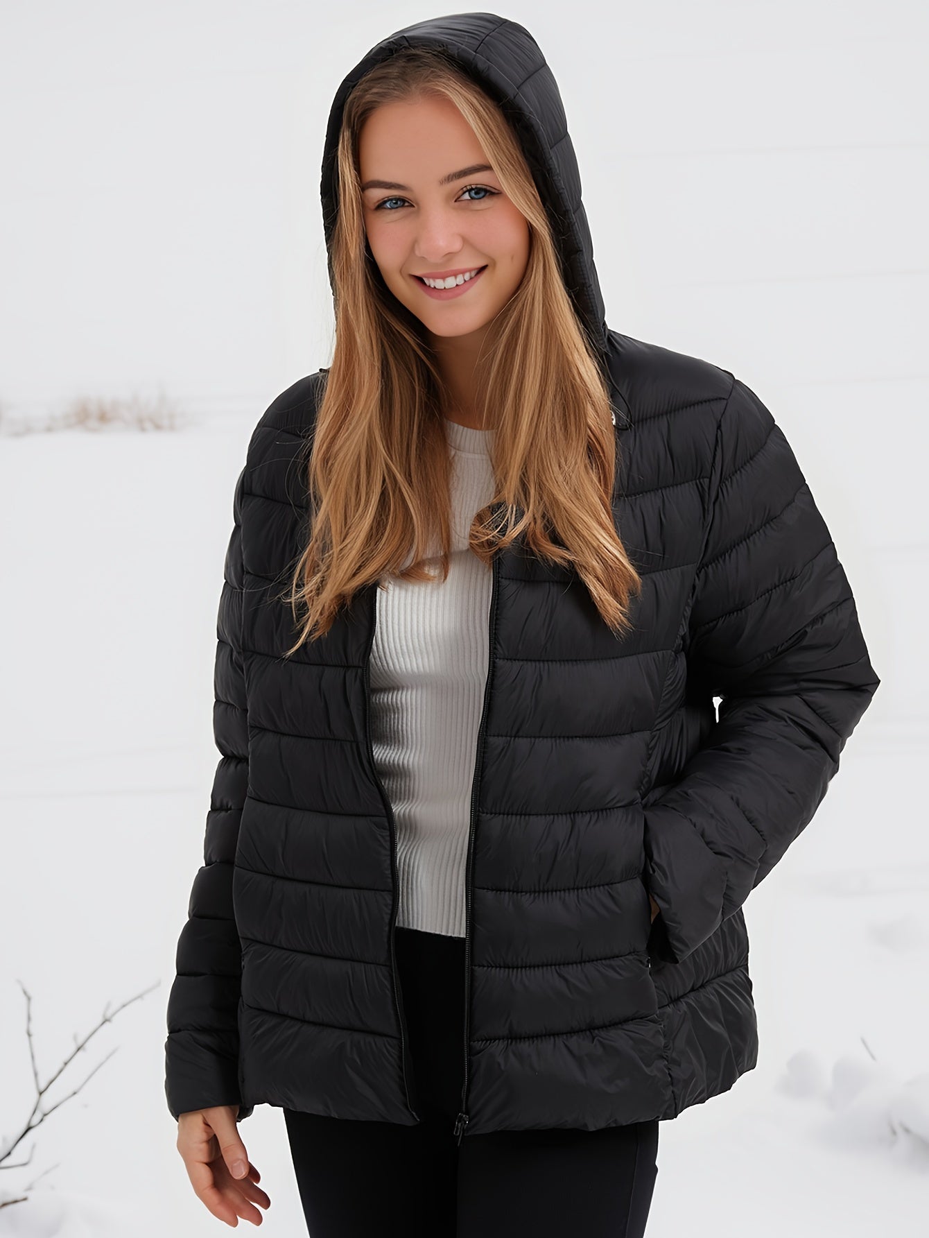 Olivia - Elegant langermet vinterjakke med hette