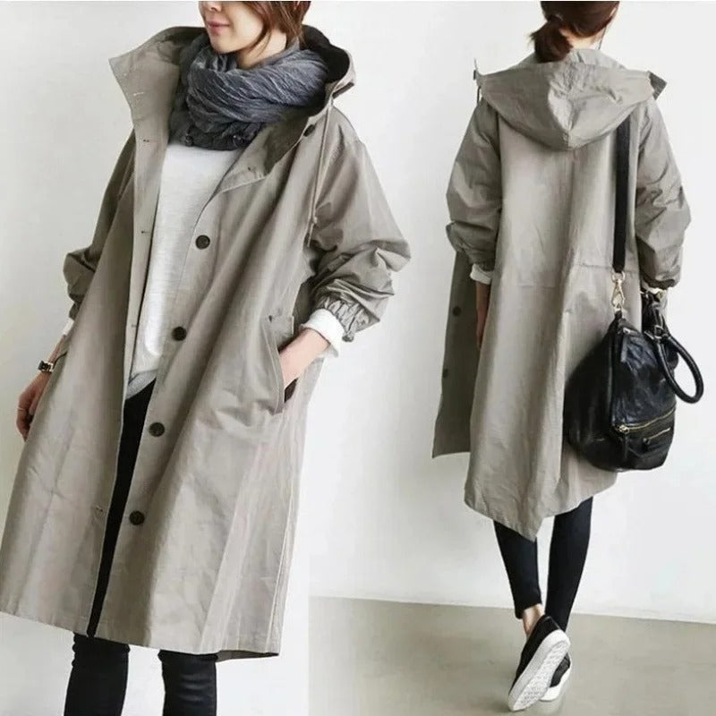 Aurora - Casual hette trenchcoat med lange ermer og lommer
