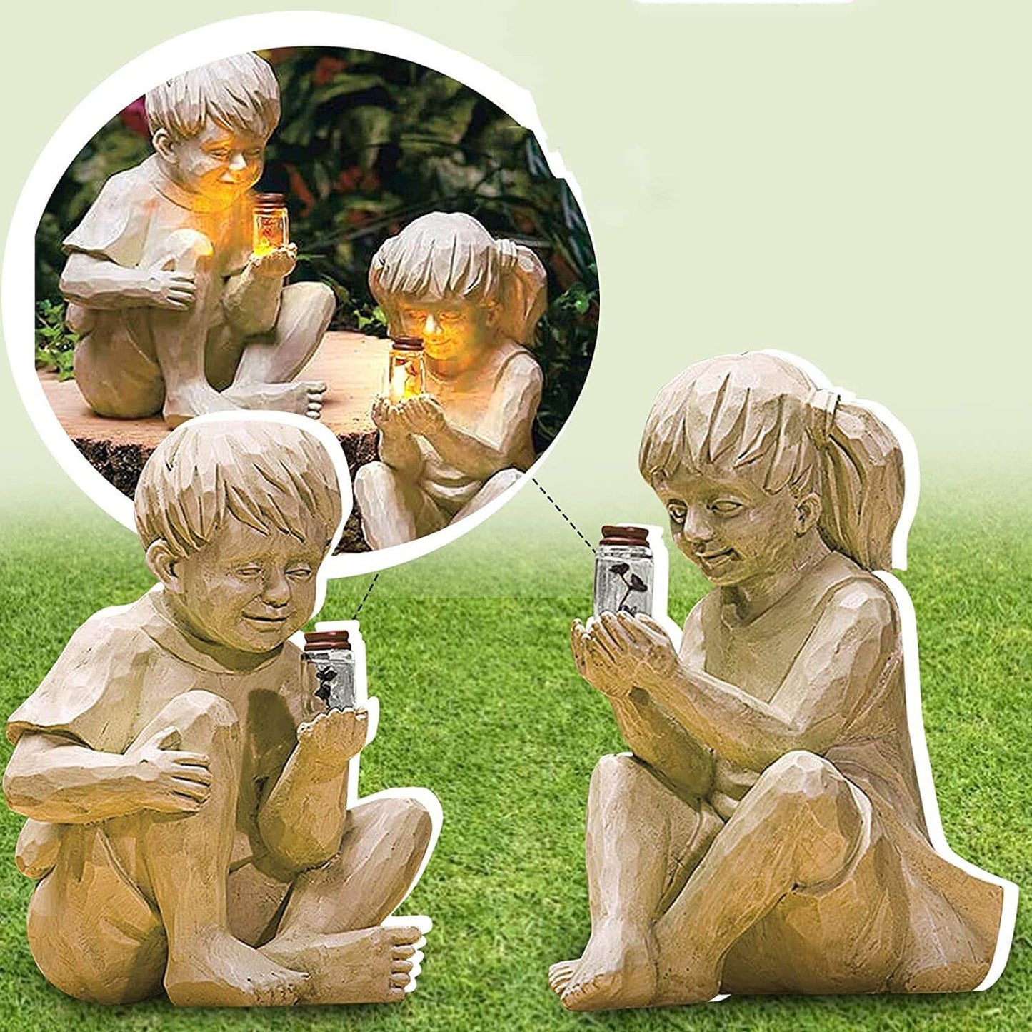 FireflyGlow - Solcelledrevet hagestatue for barn med opplyst ildflue
