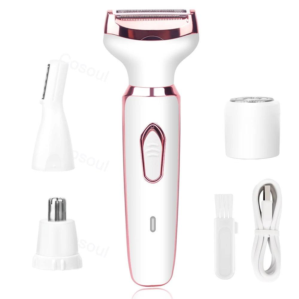 SmoothEase - 4-i-1 elektrisk barbermaskin med oppladbart batteri og vanntett design