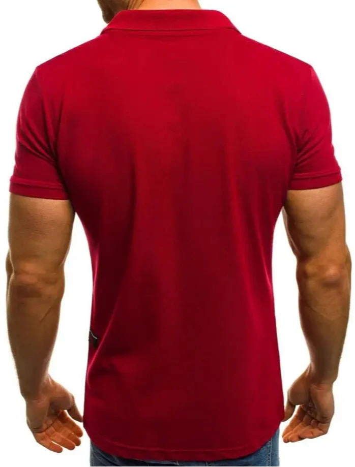 Gabriel - Poloskjorte med glidelås med korte ermer