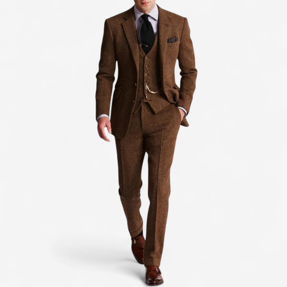 Rafael - Slim Fit ullblandet tredelt dress med blazer vest og bukser
