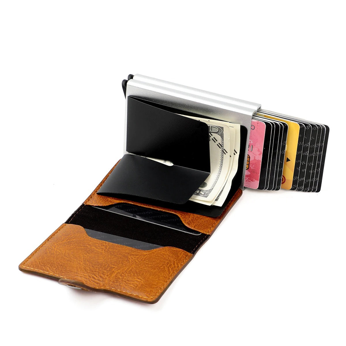 VaultShield – RFID-Blokkerende Lommebok med Doble Popup-Kortholdere