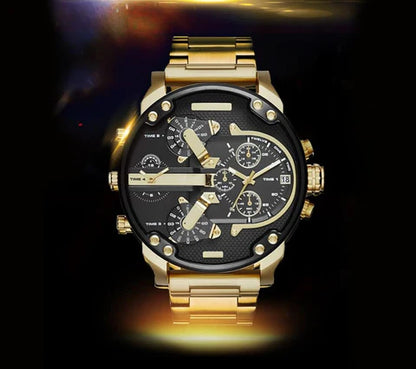 VegaTime - Fet analog kvartsklokke med kronograf og datofunksjon