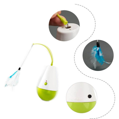 PouncePlay - Elektrisk katteleke med fjærfeste og fjær