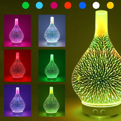 LumiGlow - 3D fyrverkeri lysskjerm Luftfukter med USB-drevet