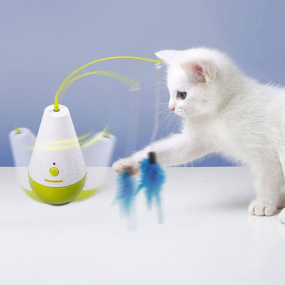 PouncePlay - Elektrisk katteleke med fjærfeste og fjær