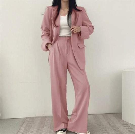 Emma - Skreddersydd blazer og vidde buksesett