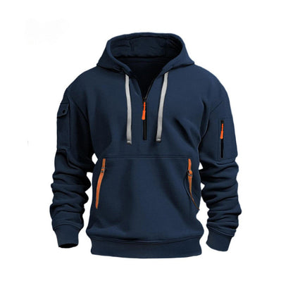 Eric - Moderne, komfortabel hettegenser med halv glidelås