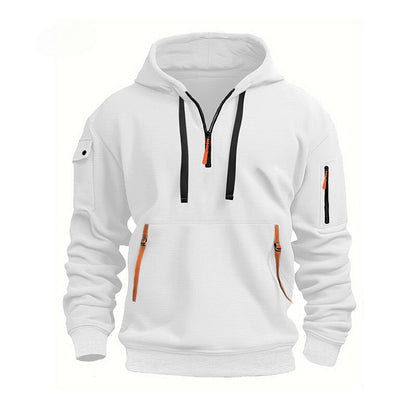 Eric - Moderne, komfortabel hettegenser med halv glidelås