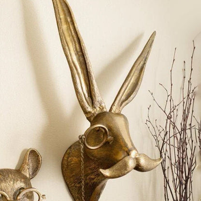 AnimalCraft - Håndlaget Dyrehode Skulptur i Harpiks for Unik Dekorasjon