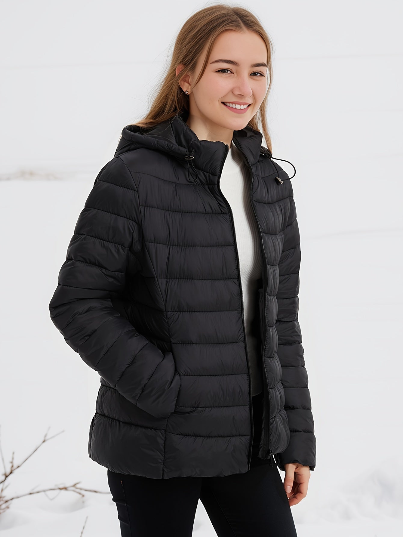 Olivia - Elegant langermet vinterjakke med hette