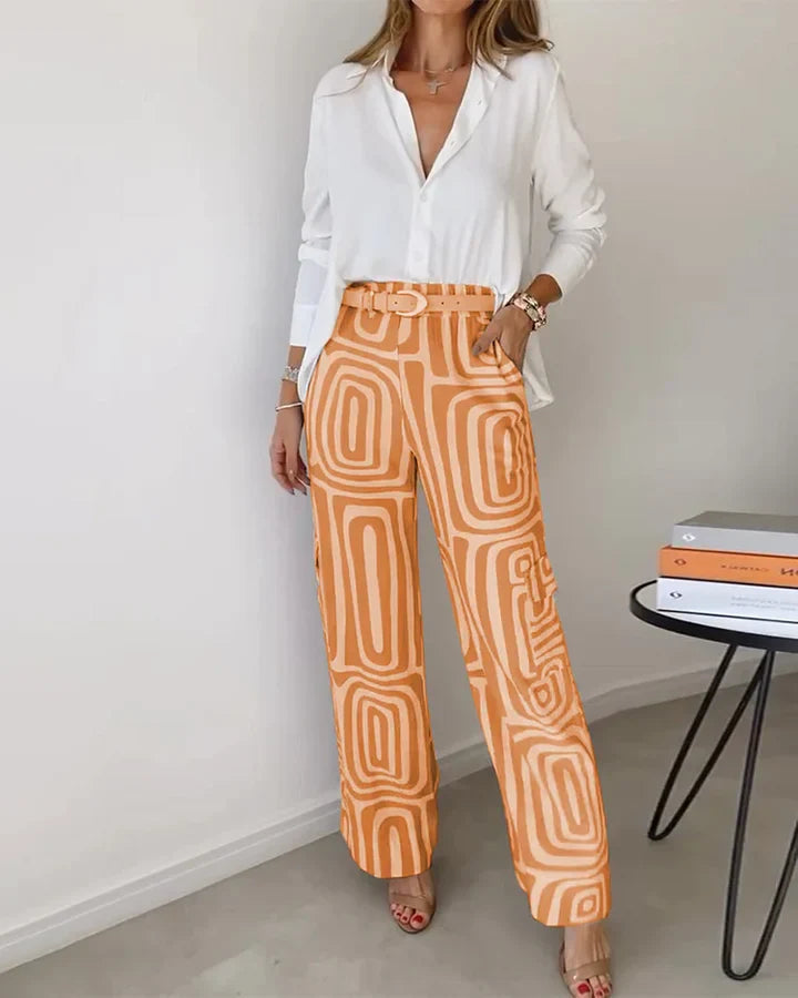 Lila - Elegant Bukse Med Høy Midje