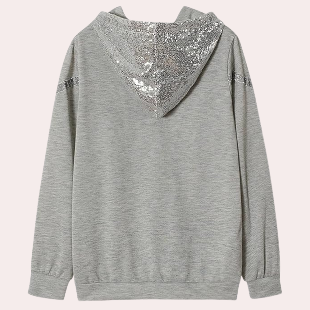 Chloe - Glamorøs hettegenser med paljetter for uformelt og chic utseende
