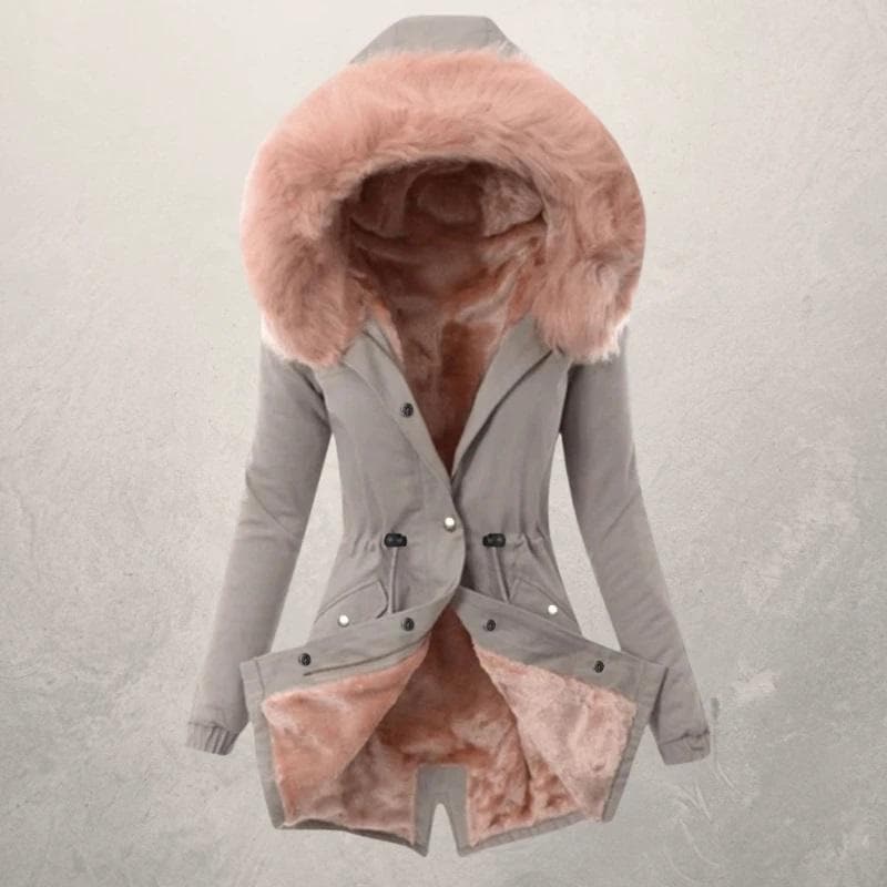 Charlotte - Chic hetteparka med imitert pels