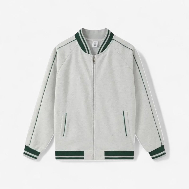 Henrik – Langermet Jakke med Glidelås og Ribbestrikkede Mansjetter