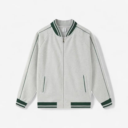 Henrik – Langermet Jakke med Glidelås og Ribbestrikkede Mansjetter