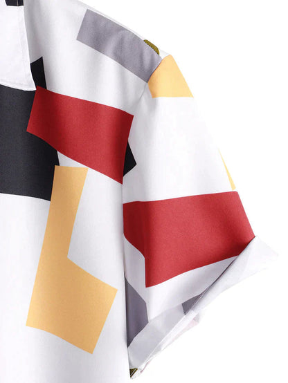 Ethan - Slående knappskjorte med blokktrykk