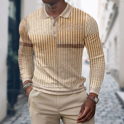 Steaven - Stilig langermet polo med muskuløs passform