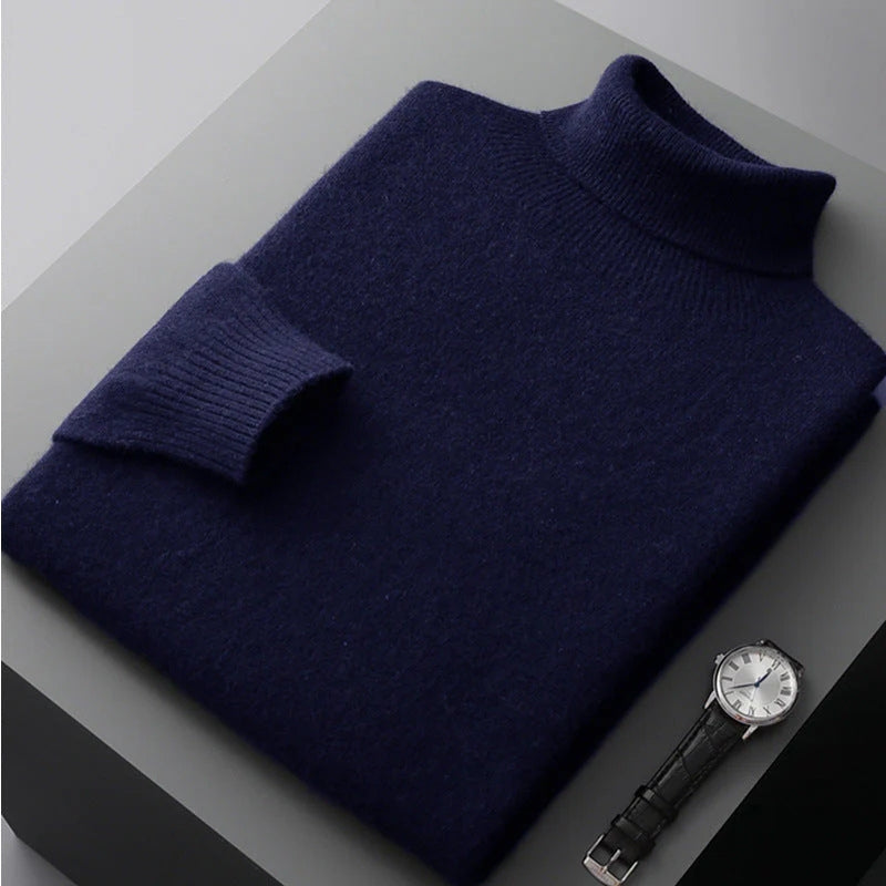 Anton – Langermet genser med høy hals og slim fit