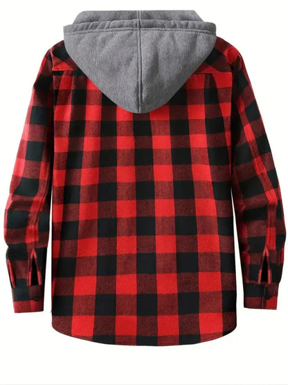 Lucas - Rutete hettejakke med avslappet passform