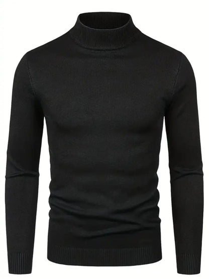 Andor - Klassisk langermet rullehalsgenser med ribbestrikkede mansjetter