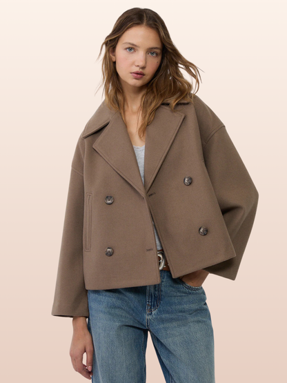 Sophia - Stilig dobbeltspent kort kåpe med moderne passform