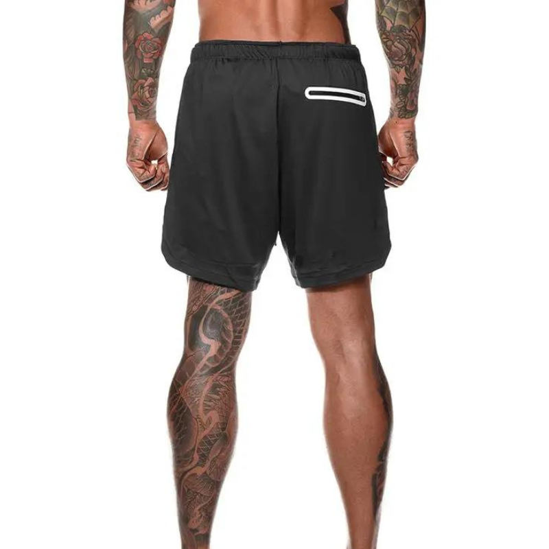 FlexWave - strandshorts i to lag med innebygd kompresjonsfor og glidelåslomme