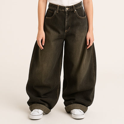 Raya – Trendy oversized bukser med flere lommer og vid benpassform