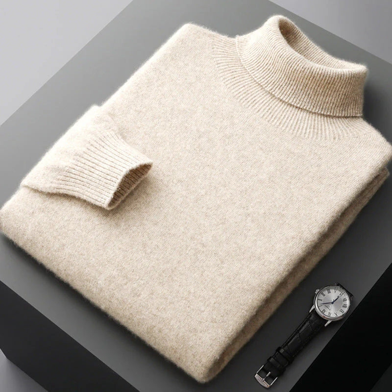 Anton – Langermet genser med høy hals og slim fit