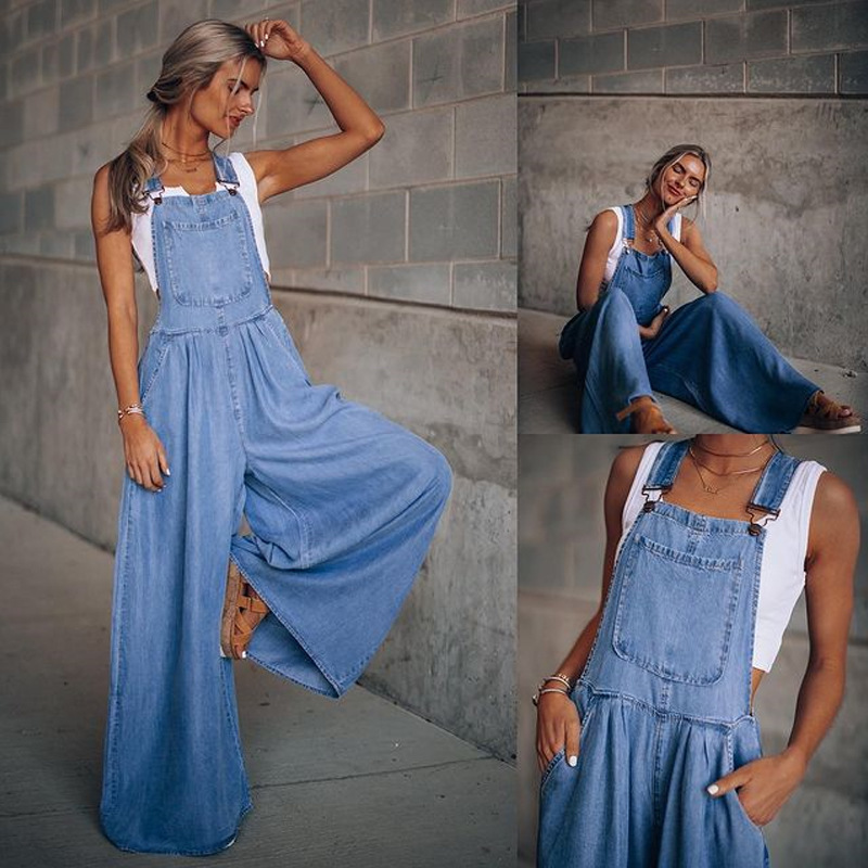 Sienna – Avslappet Vidt Ben Jumpsuit med Justerbare Stropper