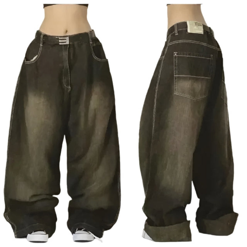 Raya – Trendy oversized bukser med flere lommer og vid benpassform