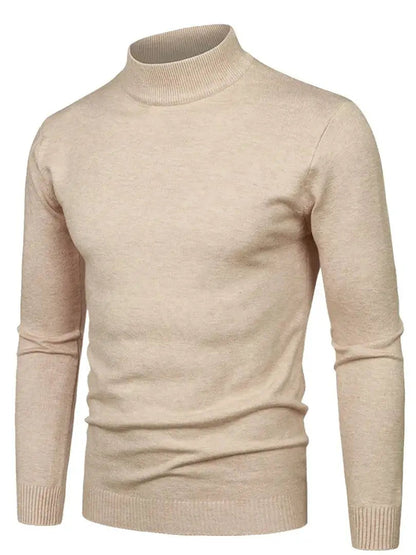 Andor - Klassisk langermet rullehalsgenser med ribbestrikkede mansjetter