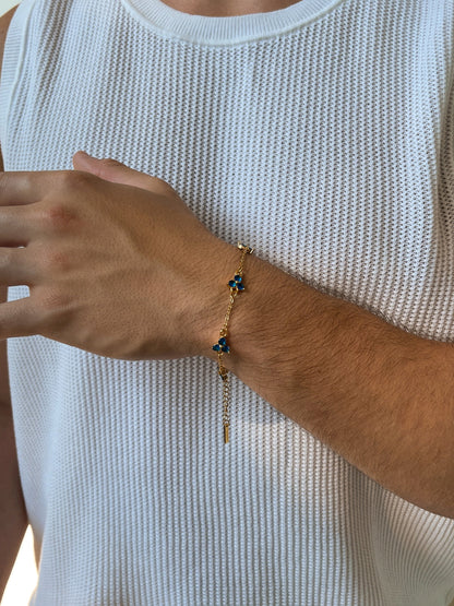 LuckyVibe - Armbånd med anheng av gullkløver med justerbar passform for lykke og positivitet