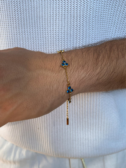 LuckyVibe - Armbånd med anheng av gullkløver med justerbar passform for lykke og positivitet