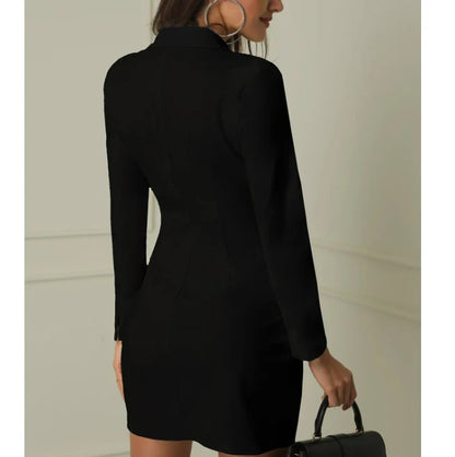 Elise - Stilfull Blazer Kjole med Dobbelte Knapper for en Polert Look