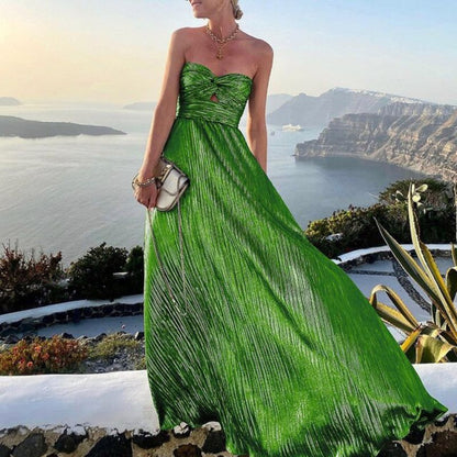 Patrice – Elegant maxikjole med av skuldrene design og flatterende passform