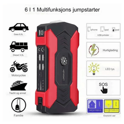 MaxVolt - 800 A bærbar starthjelp for bil med reversert lading