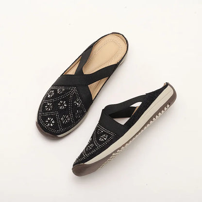Olivia - Casual slip-on-sko med kryssremdesign
