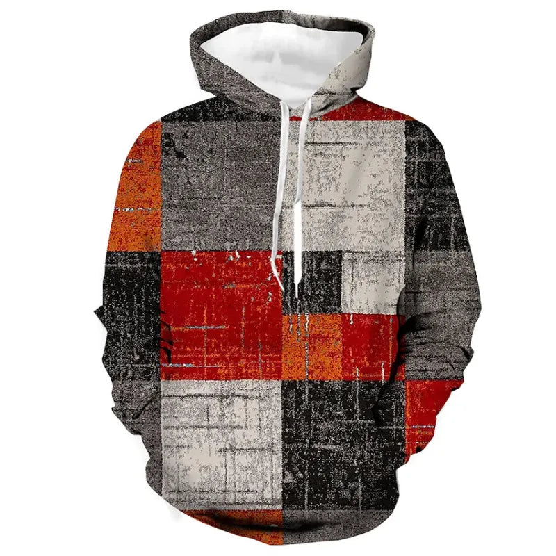 Daniel – Stilig Langermet Hoodie Med Rutete Mønster Og Snøring