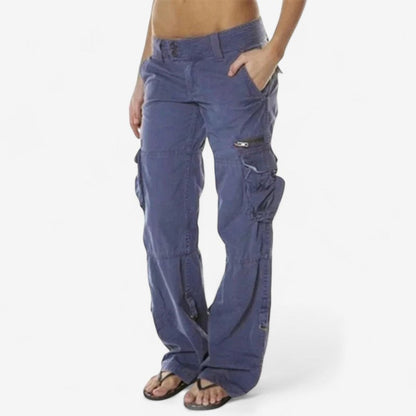 Tervia – Cargobukser med Rett Passform og Middels Høy Midje