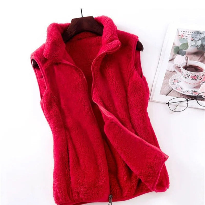 Myra - Ermeless Vest med Ståkrage og Glidelås