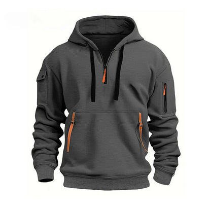 Eric - Moderne, komfortabel hettegenser med halv glidelås