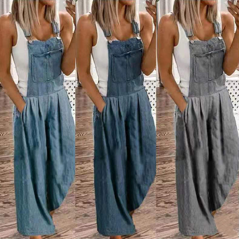 Sienna – Avslappet Vidt Ben Jumpsuit med Justerbare Stropper