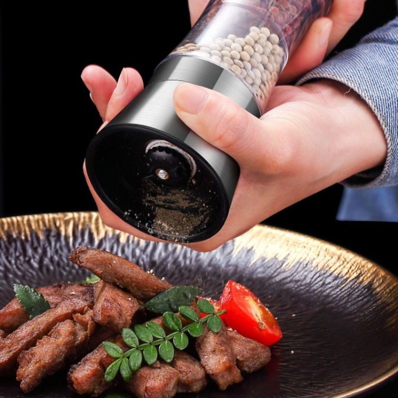 SpiceCura  –  2-1 Krydderkvern i Rustfritt Stål for Salt og Pepper